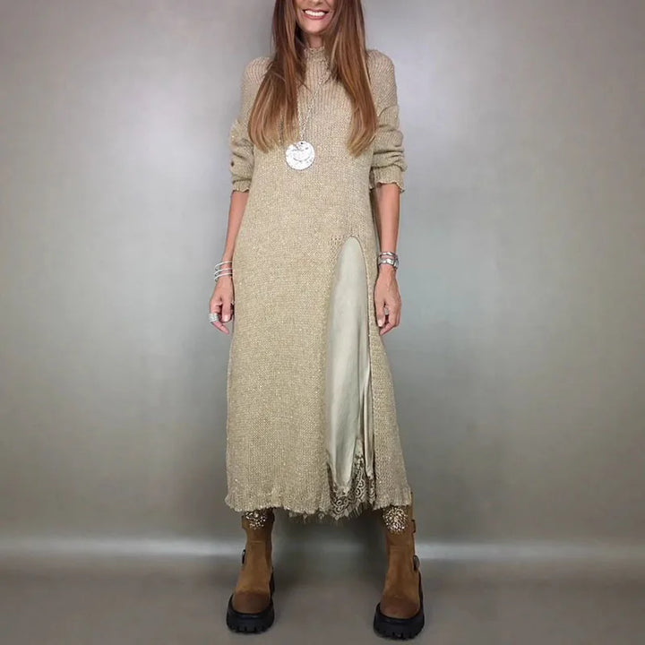 Evalina | Elegant Knit & Lace Two-Piece Set