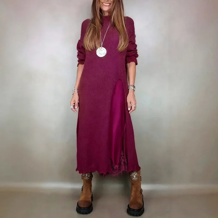 Evalina | Elegant Knit & Lace Two-Piece Set